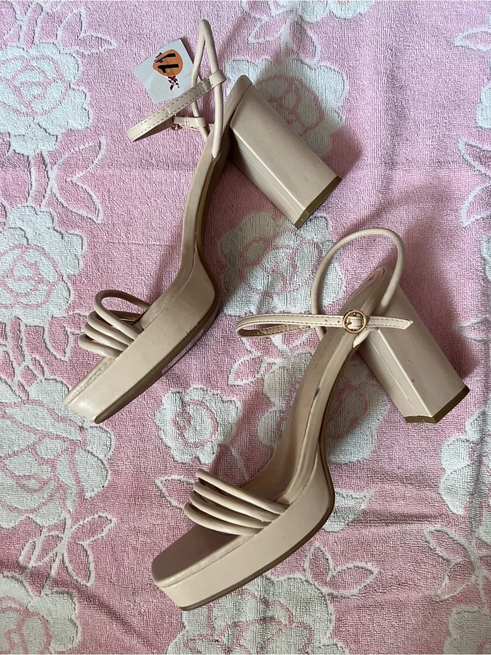 Rampage Strappy Square‑Toe Heels